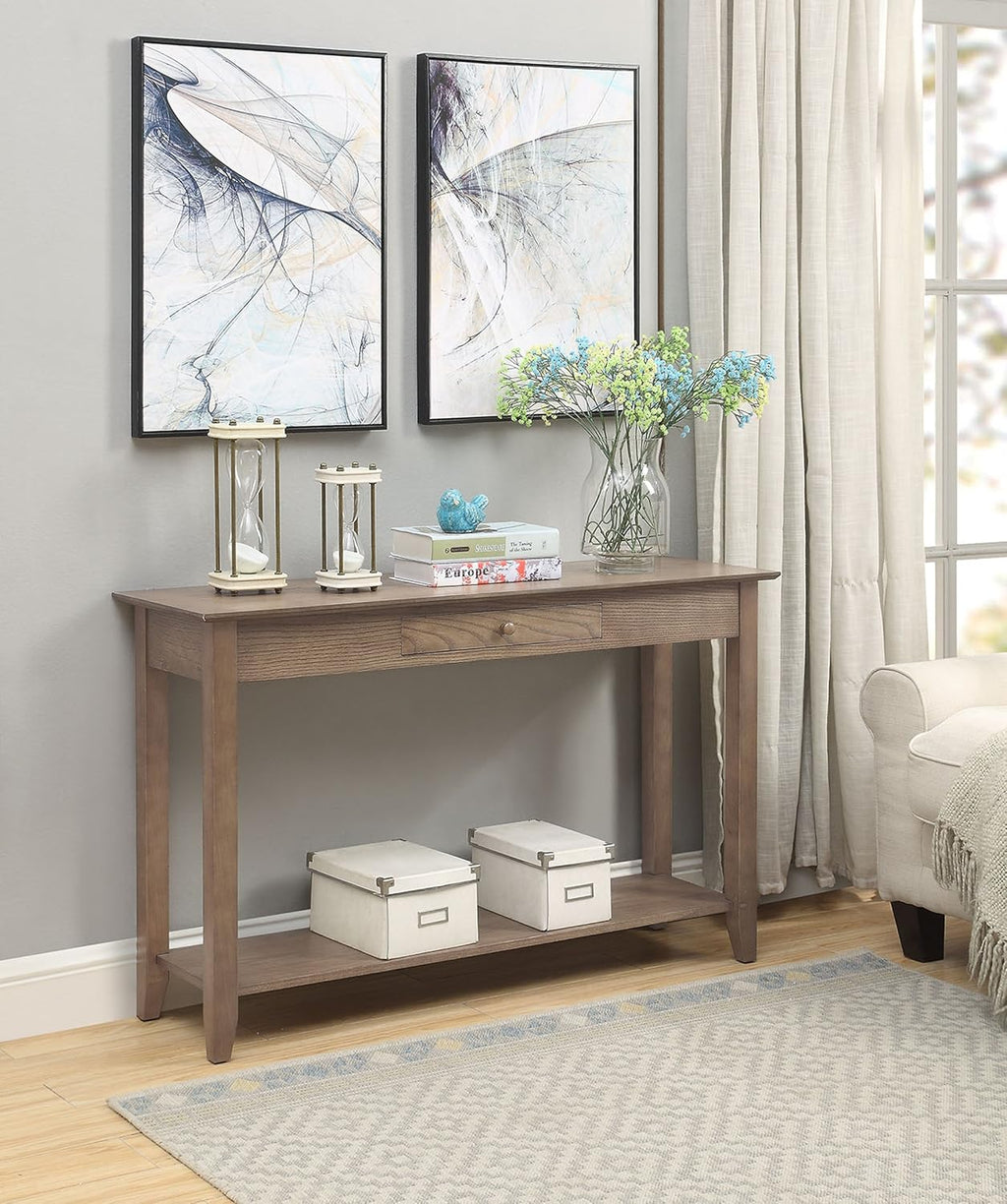 Black Console Table with Drawer Q444801
