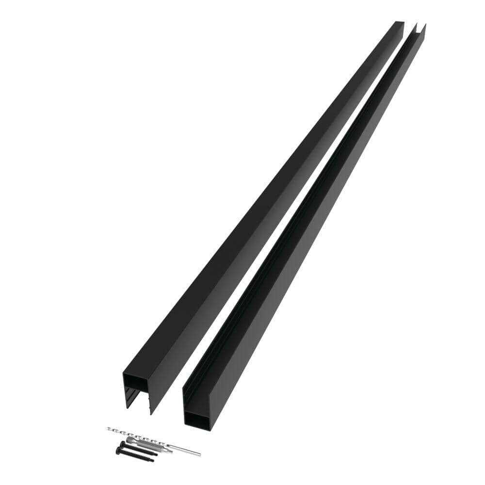 Matte Black Aluminum Privacy Fence Rail O8917