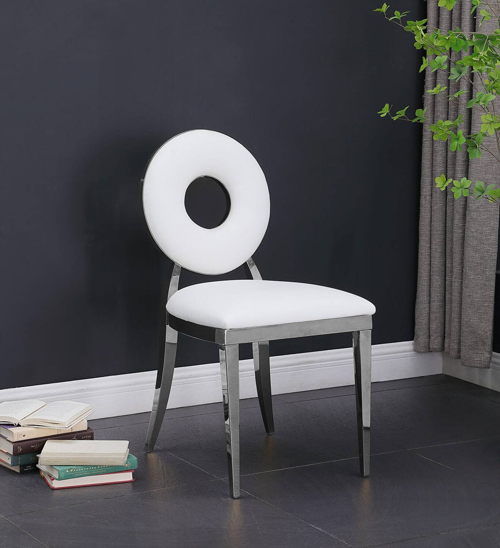White Faux Leather Dining Chair Set of 2 N233276