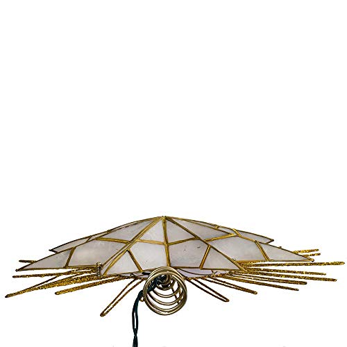 12" Gold Lighted Capiz Tree Topper Star I5779