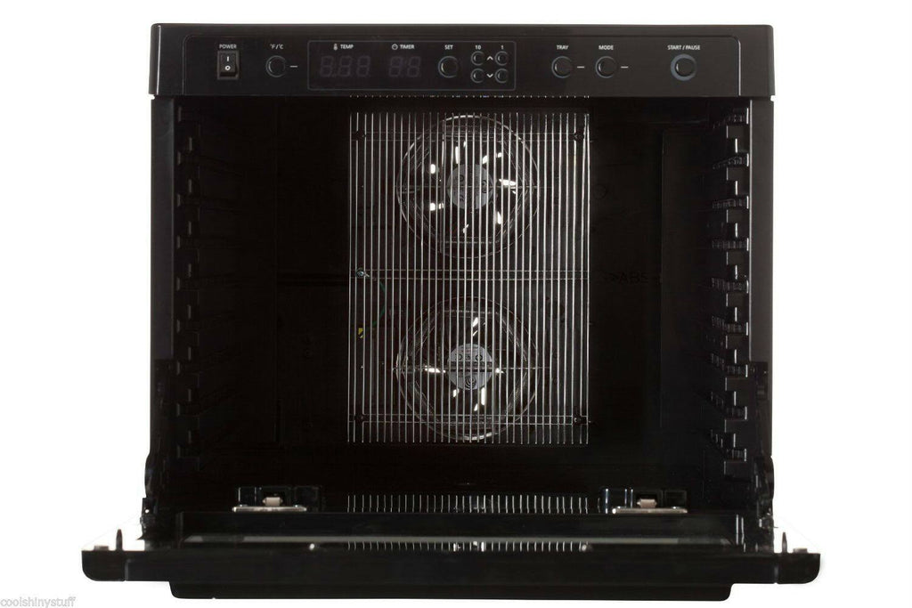 Black Digital Food Dehydrator with Stainless Steel Trays Y62511