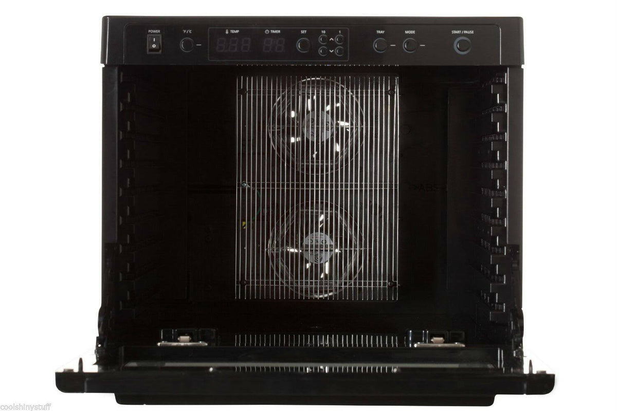 Black Digital Food Dehydrator with Stainless Steel Trays Y62511