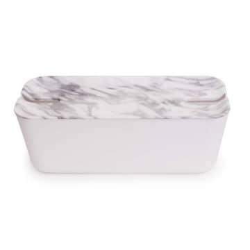 White Marble Cable Tidy Organiser Extra Large M111