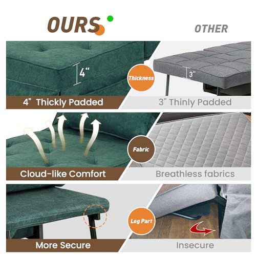 Light Blue 36" W Convertible Ottoman Bed Sleeper M433877