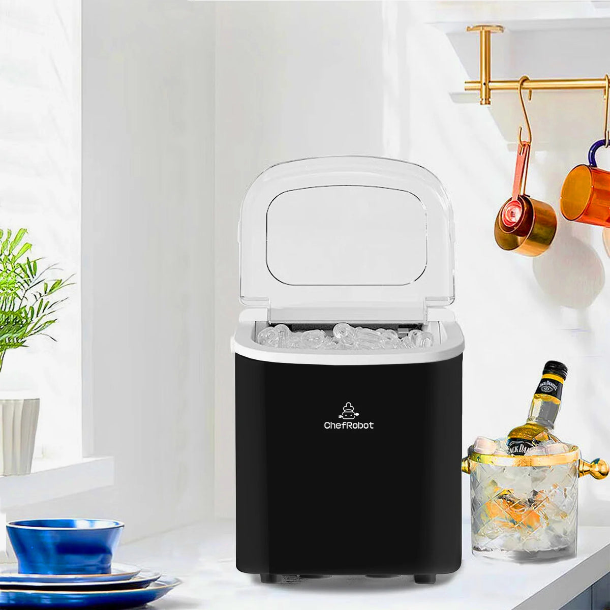 Black Self-Cleaning Ice Maker O508