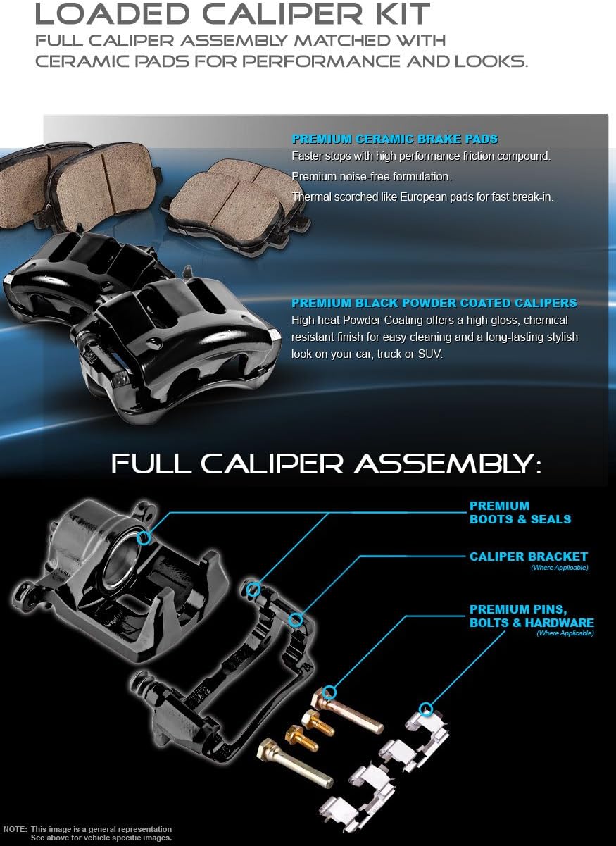 Black Powder Coated Calipers + Ceramic Brake Pads K28427