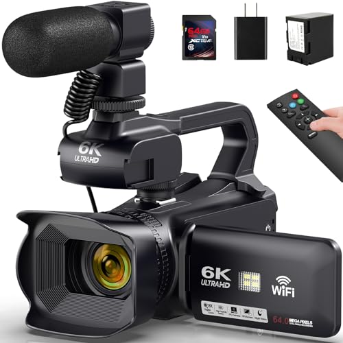 64MP 18X Digital Zoom IR Night Vision Camcorder with 4.0" Touch Screen WiFi and 64G SD Card V223666