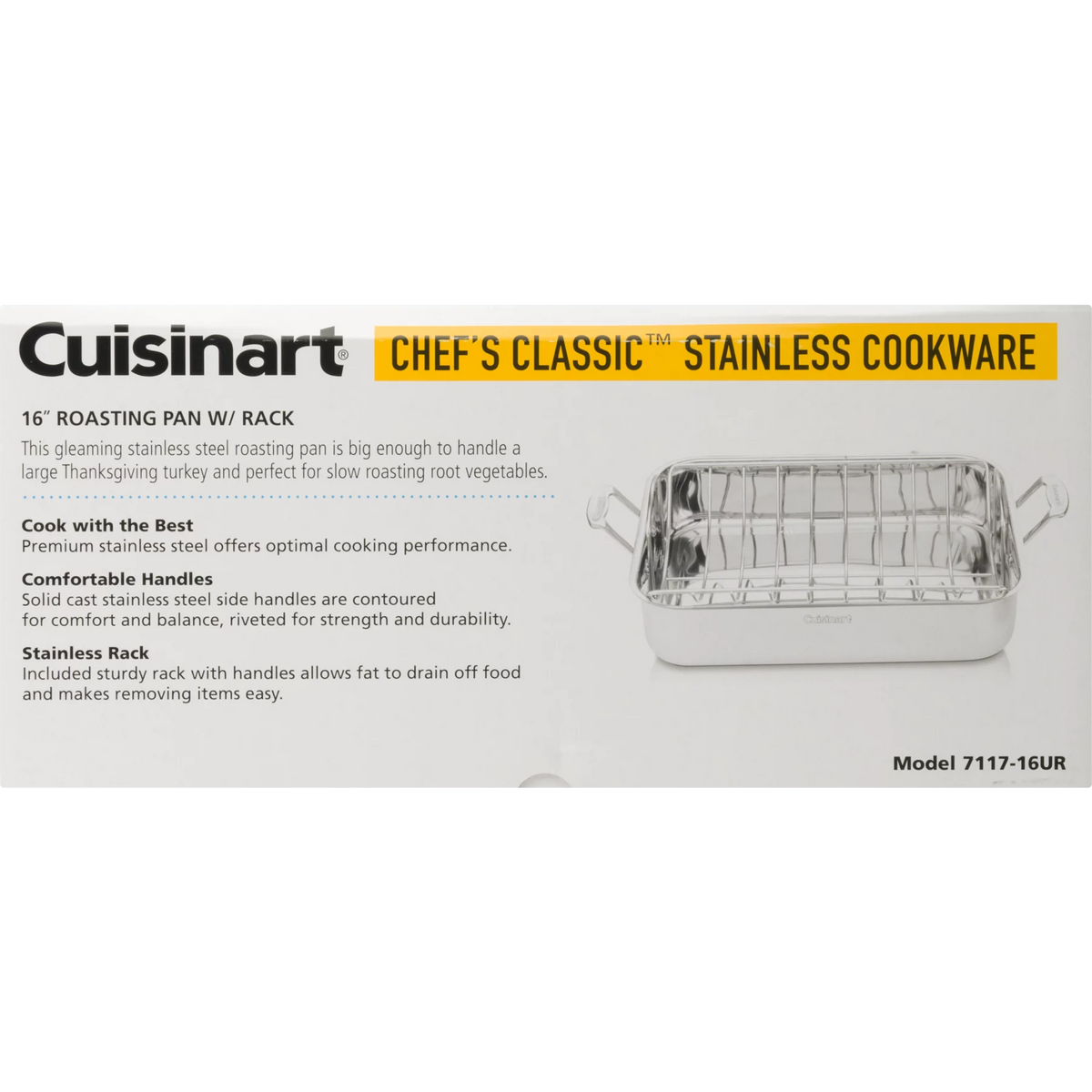 Stainless Steel 16" Roasting Pan with Rack A963
