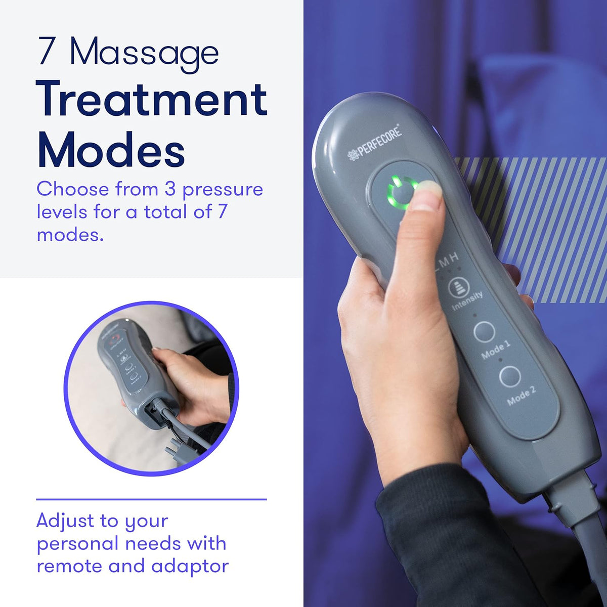 Large Knee Gray Adjustable Foot and Calf Massager with Heat Air Compression Q929
