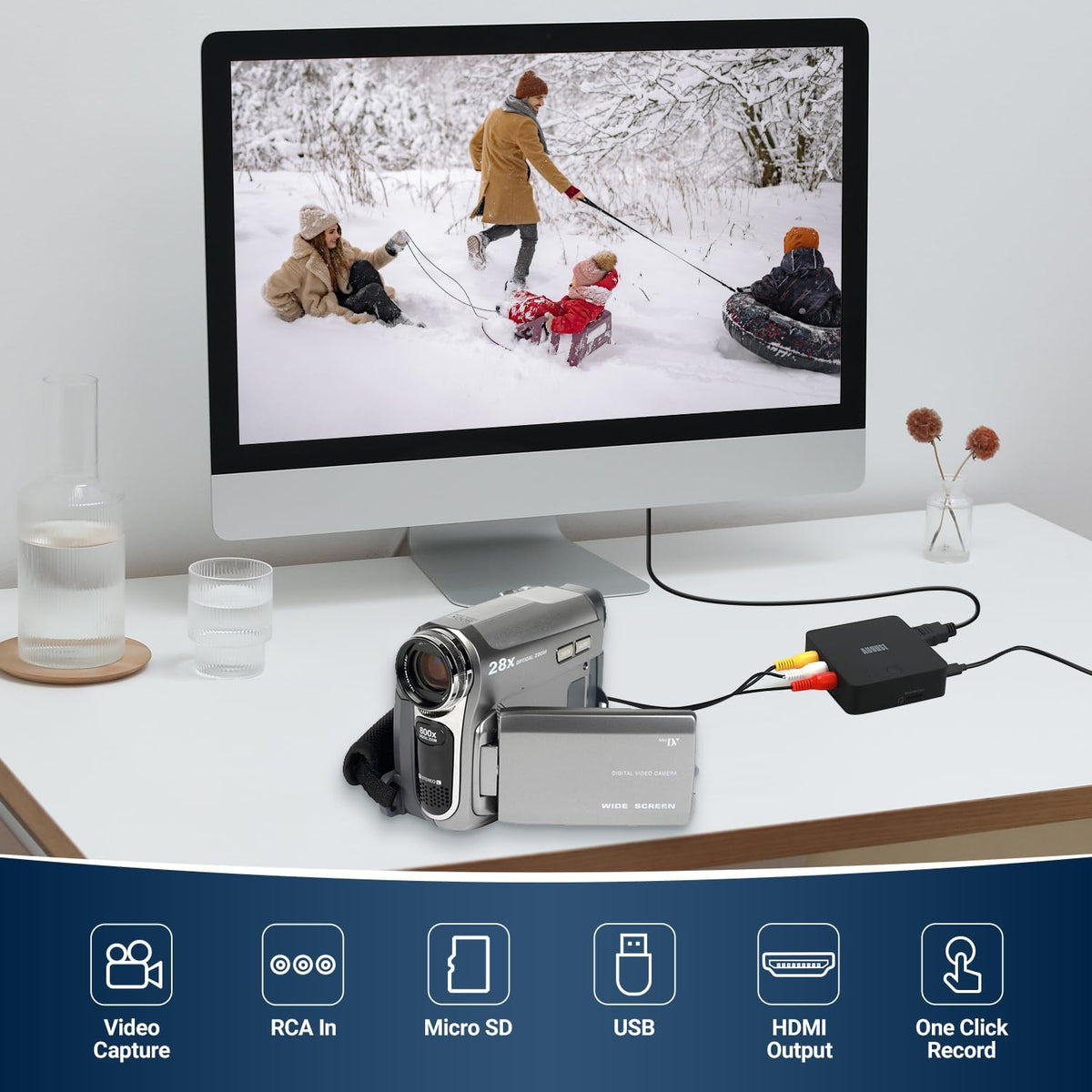 Video Capture Card with HDMI Output, Record to Micro SD or USB Q146503