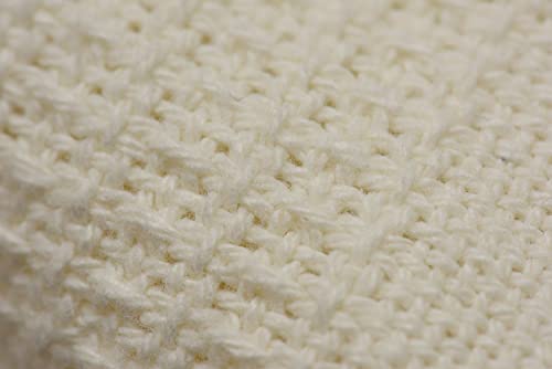 100% Cotton Thermal Blanket (74x100 in, White) A889