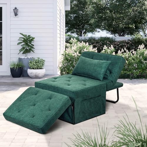 Light Blue 36" W Convertible Ottoman Bed Sleeper M433877