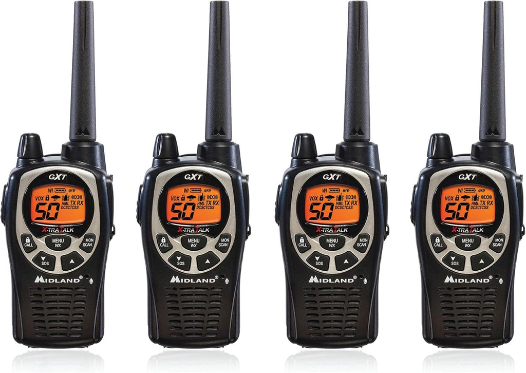 GMRS Two Way Radio with NOAA Weather Scan and Alert, 50 Channels, 10 Radios K478240