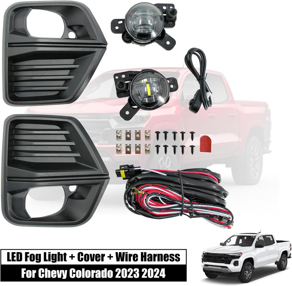 Front Fog Light Assembly with Bezel Cover and Harness for Chevy Colorado 2023 2024 T697756