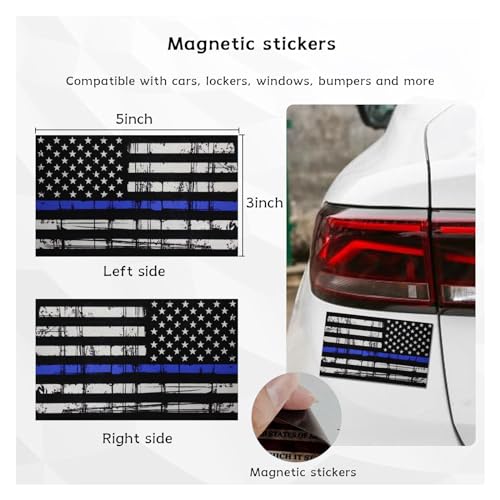 2PCS Reflective American US Flag Decal 5"×3" U37418