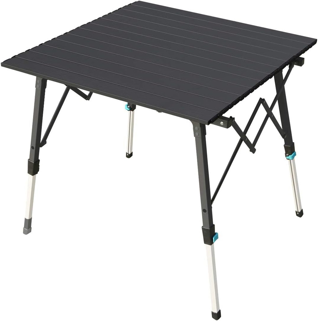Height Adjustable Aluminum Folding Camping Table with Carry Bag Y942118
