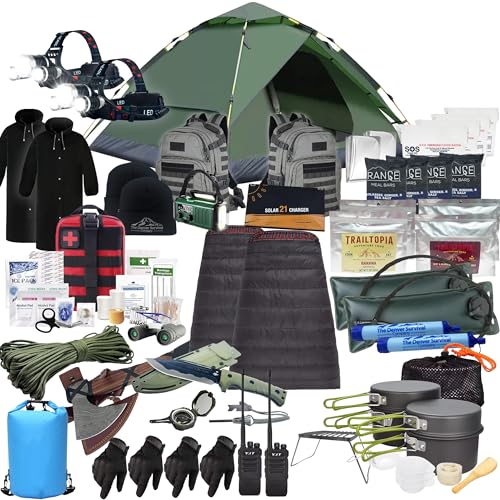 72 Hour Survival Backpack with Supplies - Bug Out Bag Backpack - Emergency Backpack with Tactical Survival Kit D92903