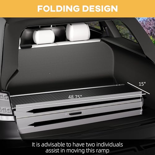 8FT Foldable Aluminum Wheelchair Ramp with Non-Slip Surface P437935