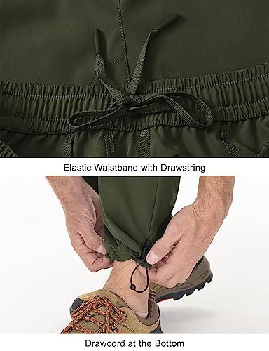 Men's Lightweight Hiking Travel Pants Cargo Pockets Quick Dry Stretch Water Resistant Fishing Outdoor Work A277