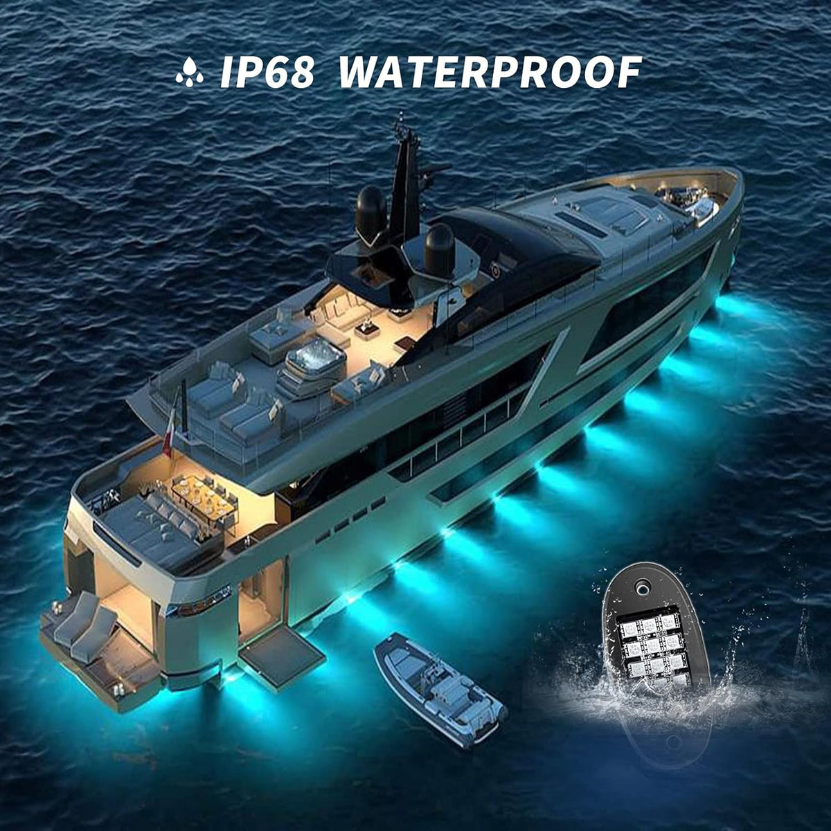 RGB LED Rock Lights 120 LEDs Waterproof 8Pods A1467