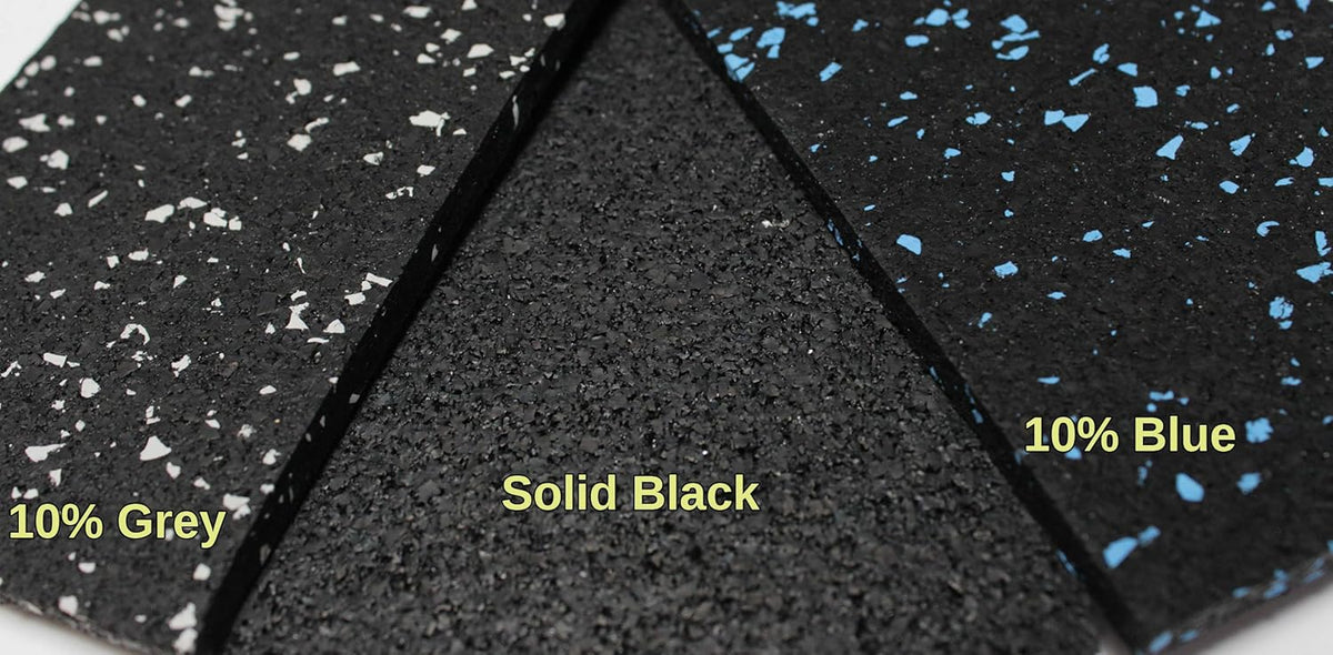 Solid Black 1/4in Heavy Duty Rubber Exercise Mats A8329