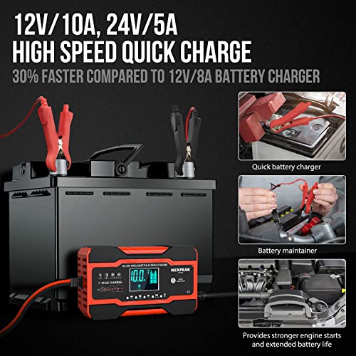 10-Amp Smart Battery Charger 12V 24V R427