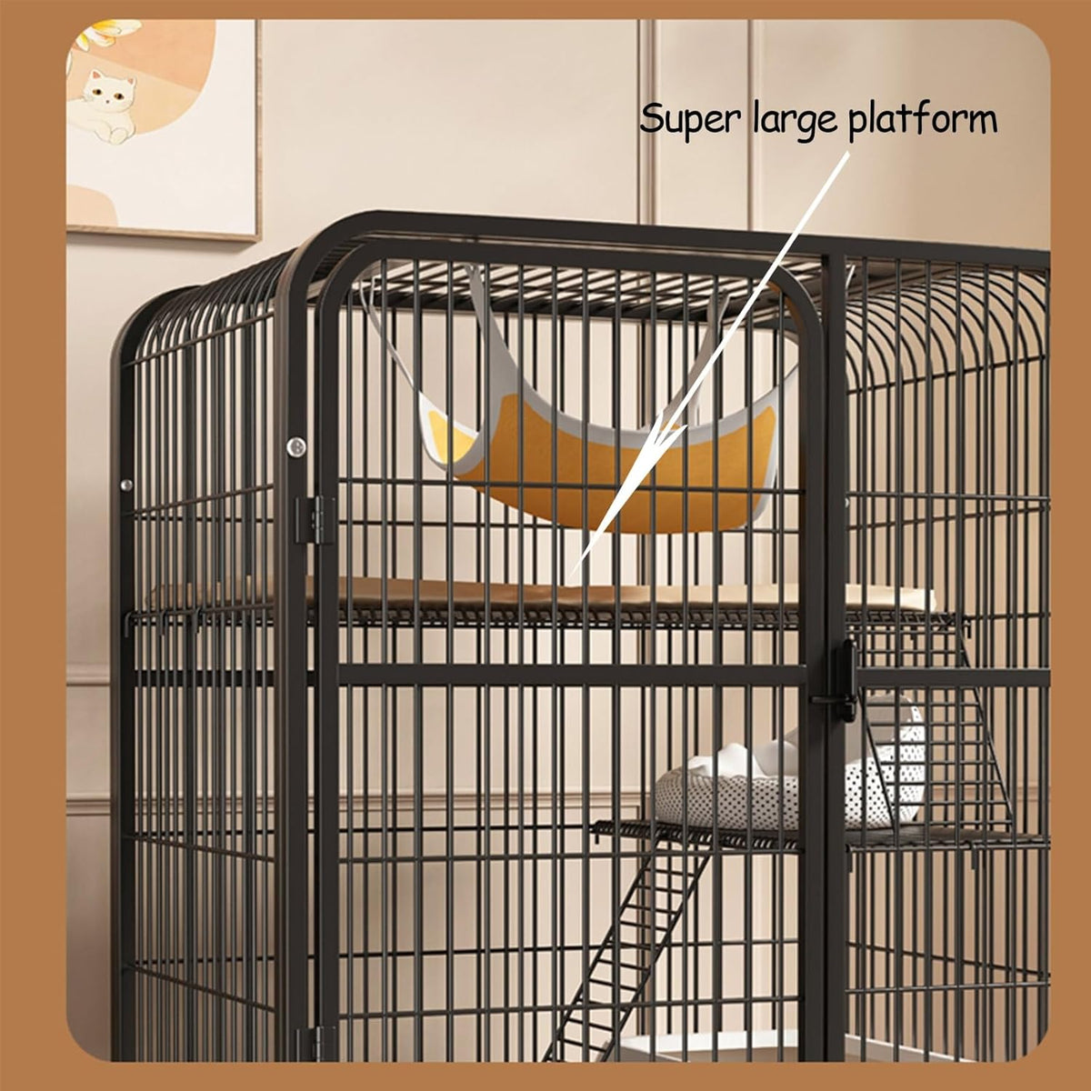 Large 2/3 Tier Cat Cage with Cat Litter Box O5259