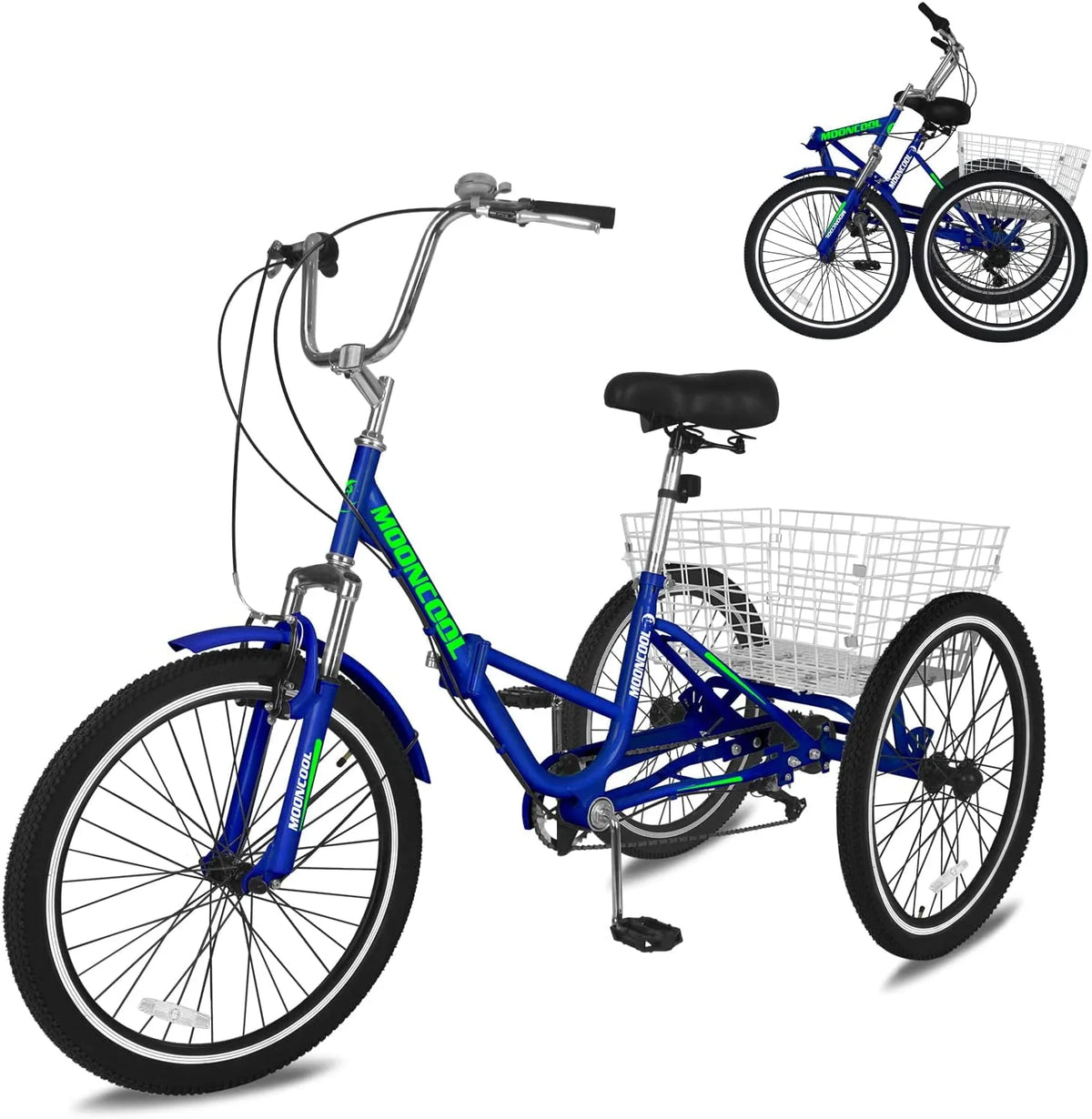 7 Speed Folding Adult Tricycle with Basket E2399