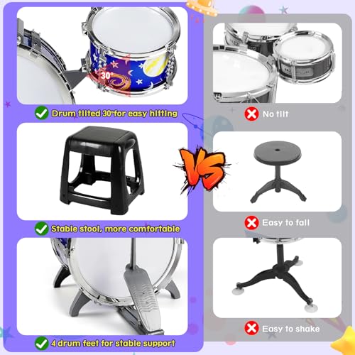 Kids Jazz Drum Set with Stool S317778