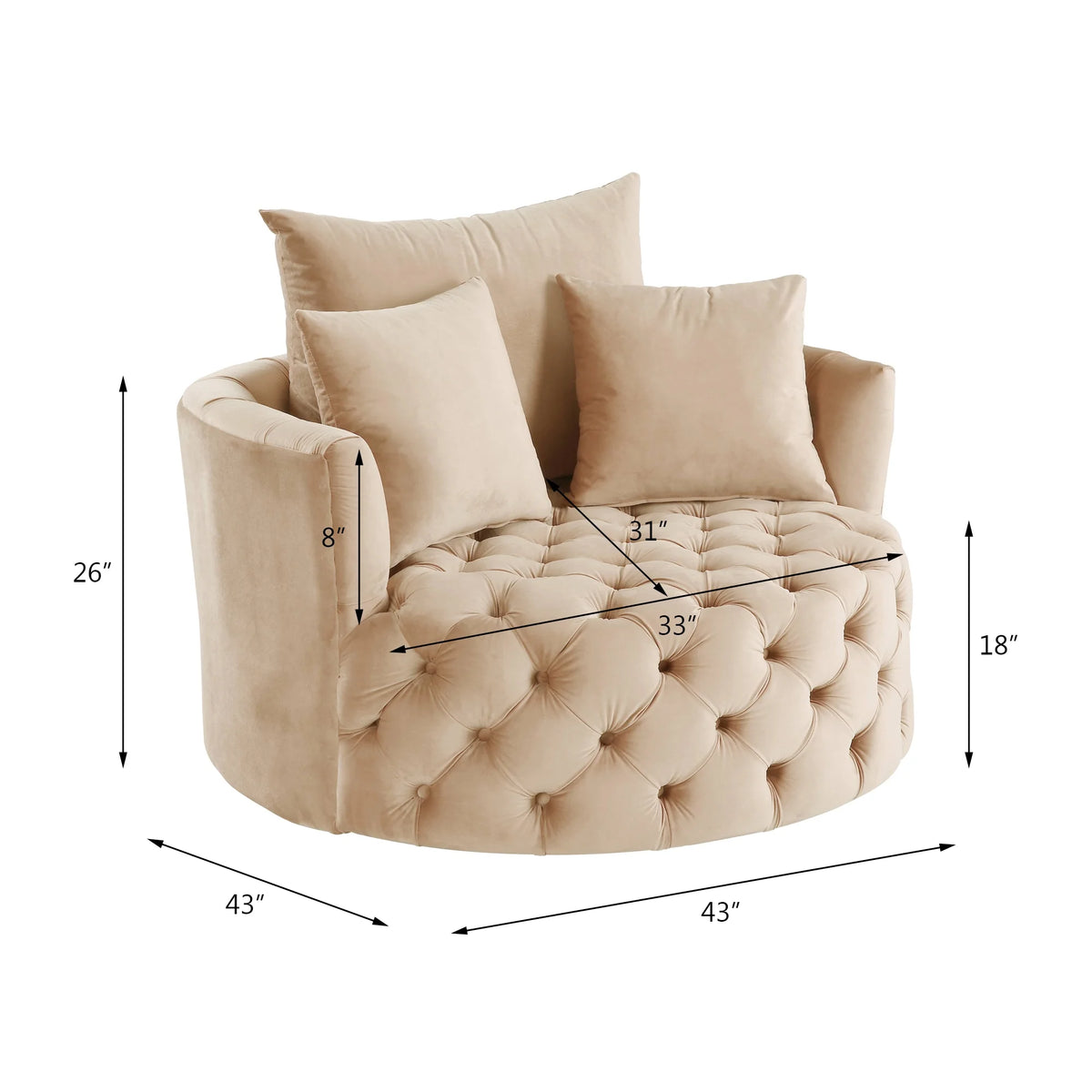 Beige Tufted Accent Chair R9822