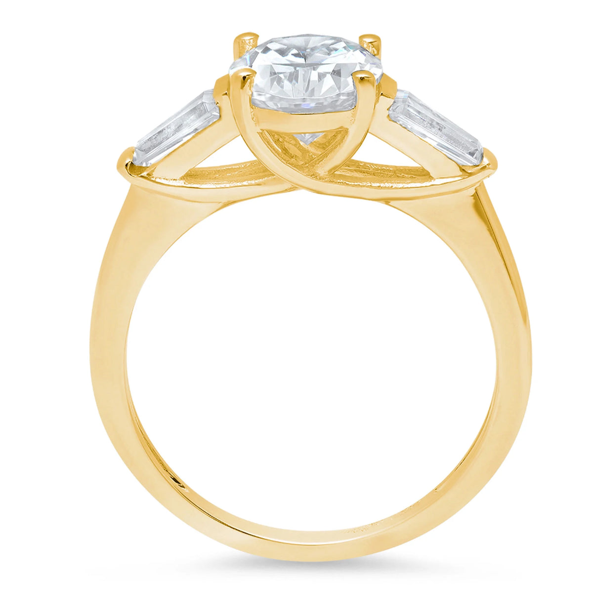 14K Yellow Gold Three-Stone Diamond Engagement Ring R8070