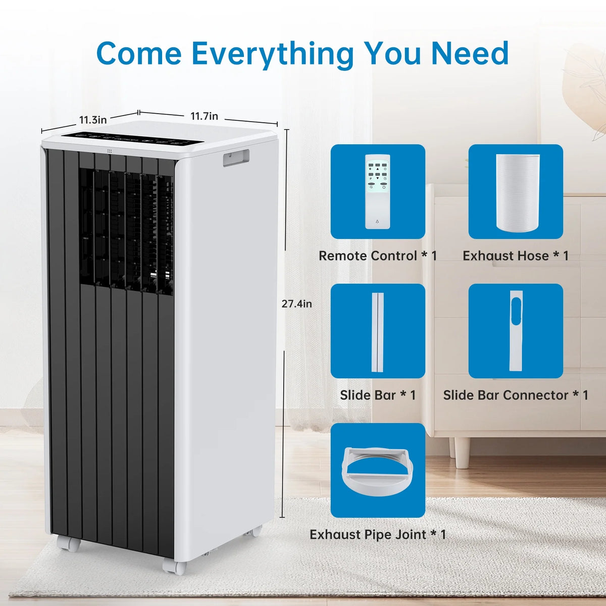 8,000 BTU Portable Air Conditioner with Remote Control N70352