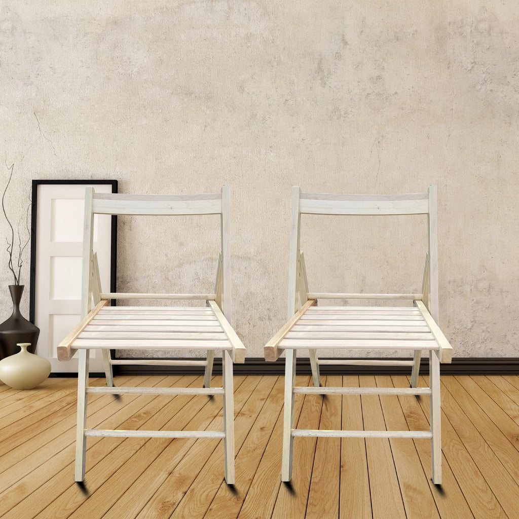 Lightweight Portable Slatted Wood Folding Chair with Backrest and Footrest A8165