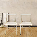 Lightweight Portable Slatted Wood Folding Chair with Backrest and Footrest A8165