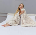 Chunky Knit Chenille Throw Blanket Navy 40×59 E528756