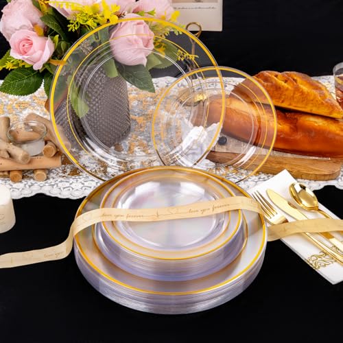 350Pcs Gold Dinnerware Set for 50 Guests T76424