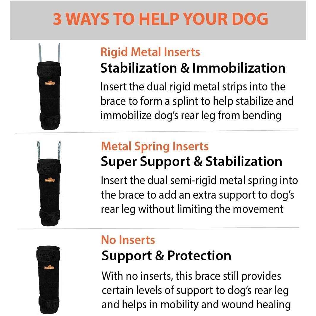 3-in-1 Dog Rear Leg Support Splint Braces I35843
