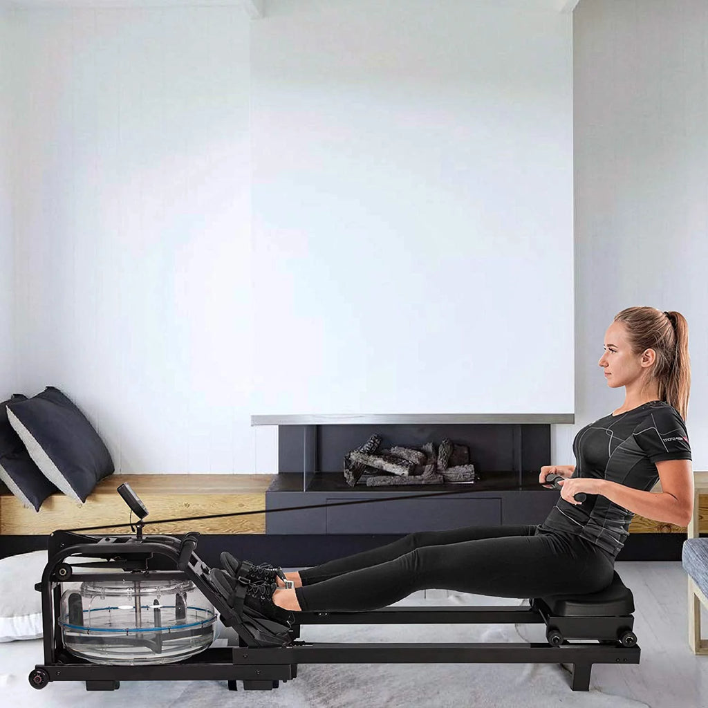 Rowing Machine with LCD Monitor, 330 lbs Weight Capacity, Adjustable T246
