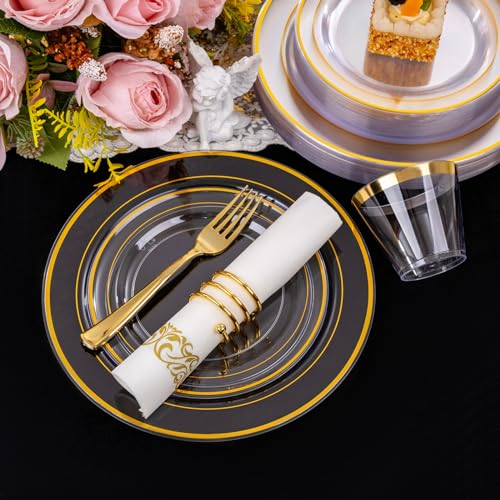 350Pcs Gold Dinnerware Set for 50 Guests T76424