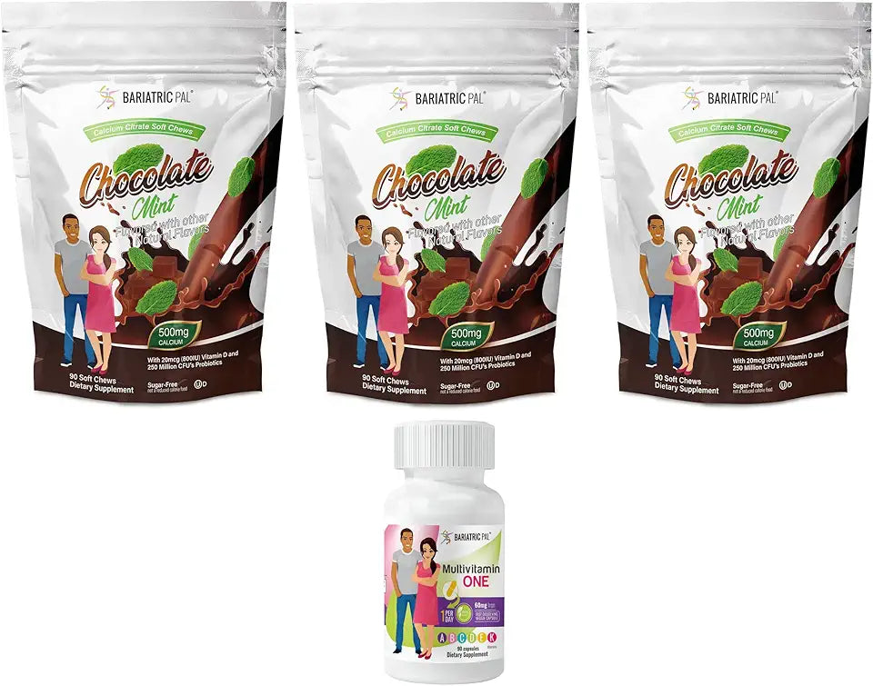 Bariatric Vitamin Bundle Multivitamin Capsule with Iron and Calcium Citrate Soft Chews with Probiotics R847