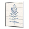 Blue Fern Print on Wood Framed Canvas, 16 inch x 32 inch H609665
