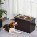 Raised Pet Feeding Station with 2 Stainless Steel Bowls C4992