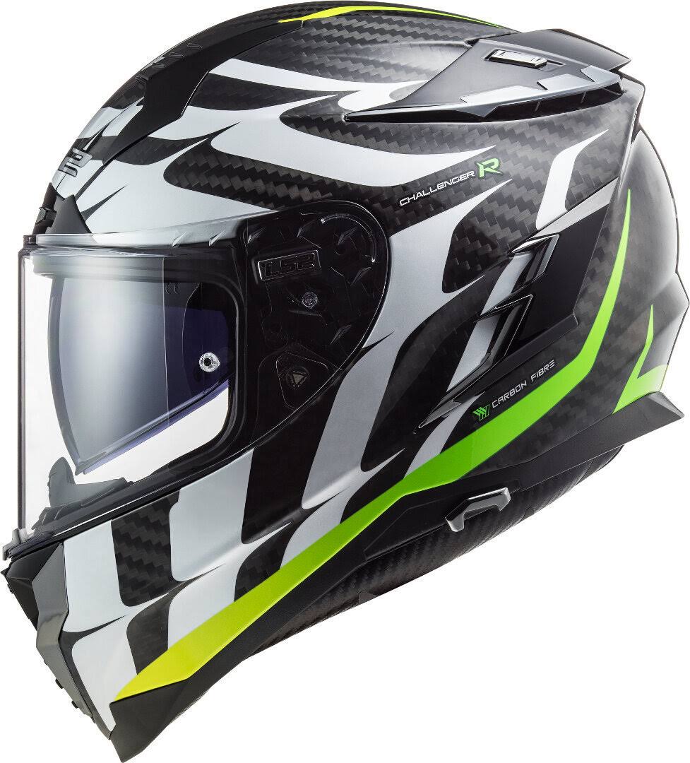 White-Yellow Carbon Helmet, Size 2XL Y98635