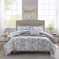 Blue Full/Queen Seersucker Comforter and Coverlet Set P31218