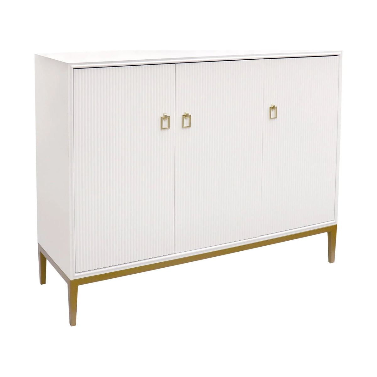 Ivory 3 Door Sideboard with Bronze Metal Frame O79965