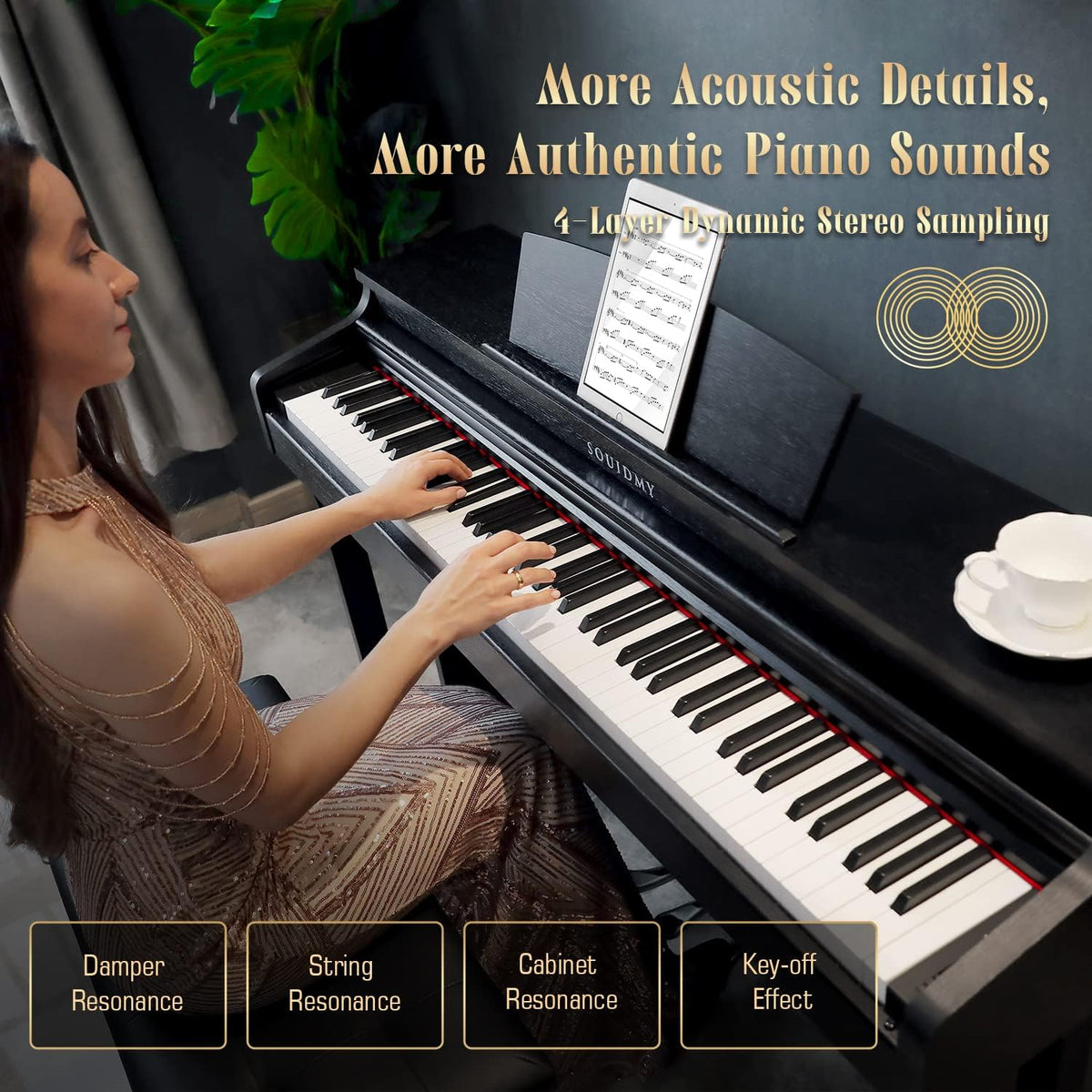 88-Key Weighted Hammer-Action Digital Piano Z10405