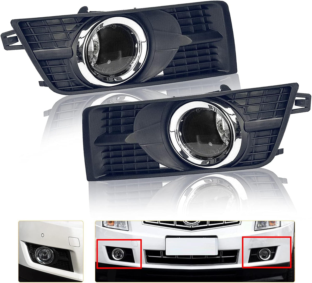 Complete Fog Lights Bumper Lamps with Switch Harness A48667