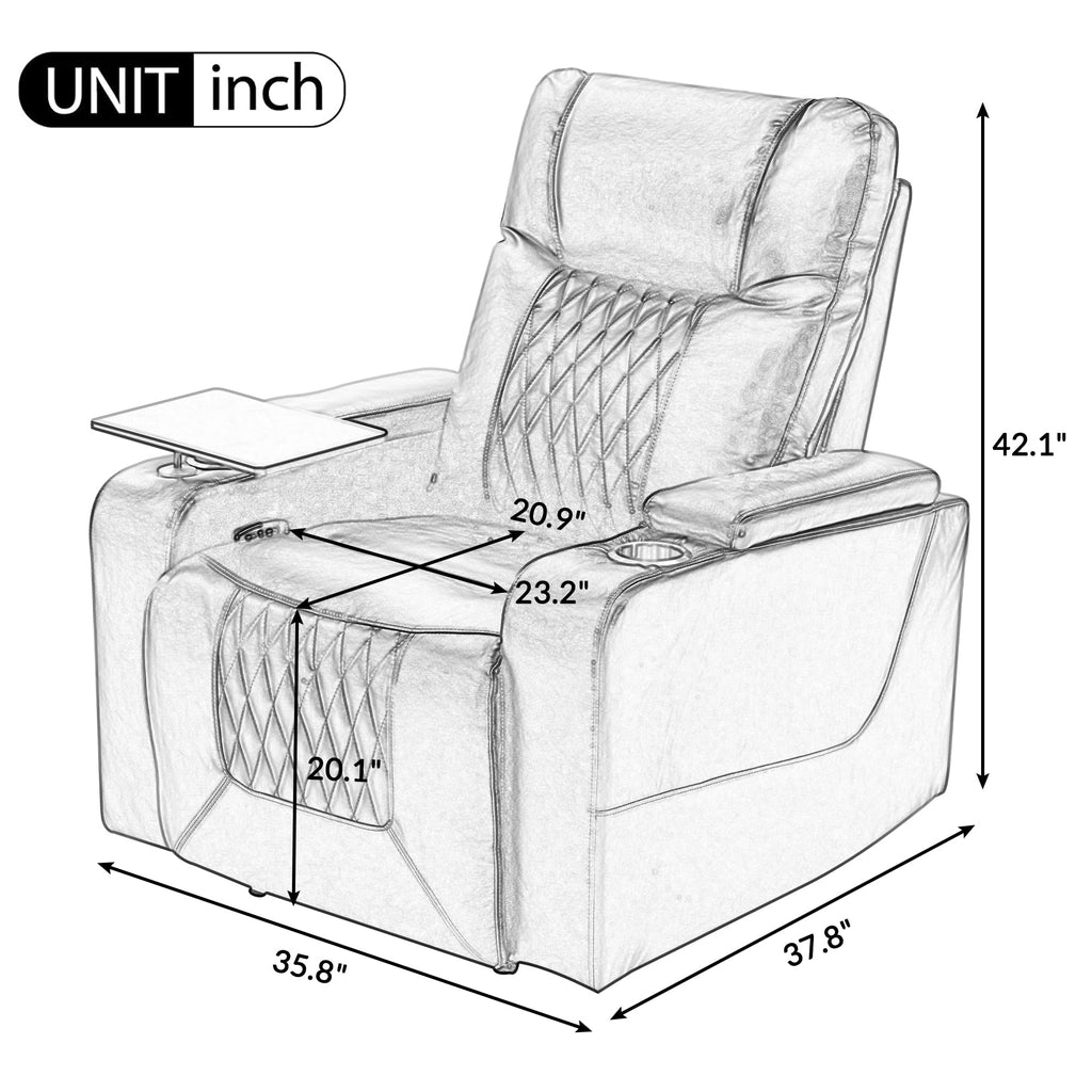 Power Motion Recliner with Cup Holders and USB Charge Port L64072
