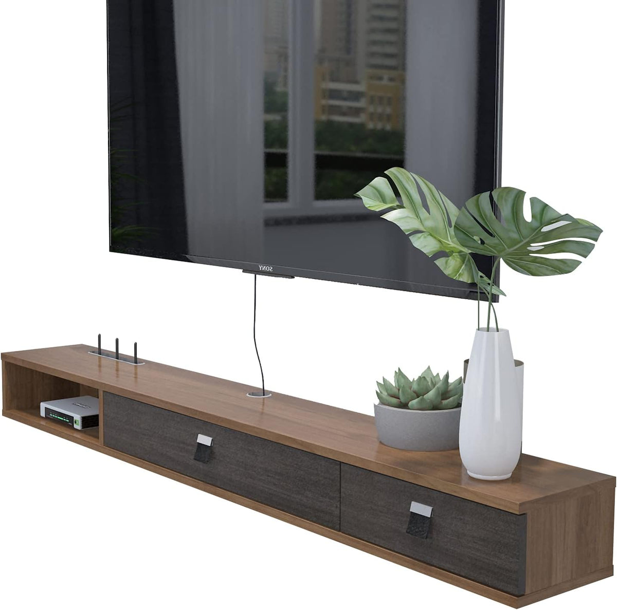 Wall Mounted Floating TV Stand Media Console with 3 Drawers D6121
