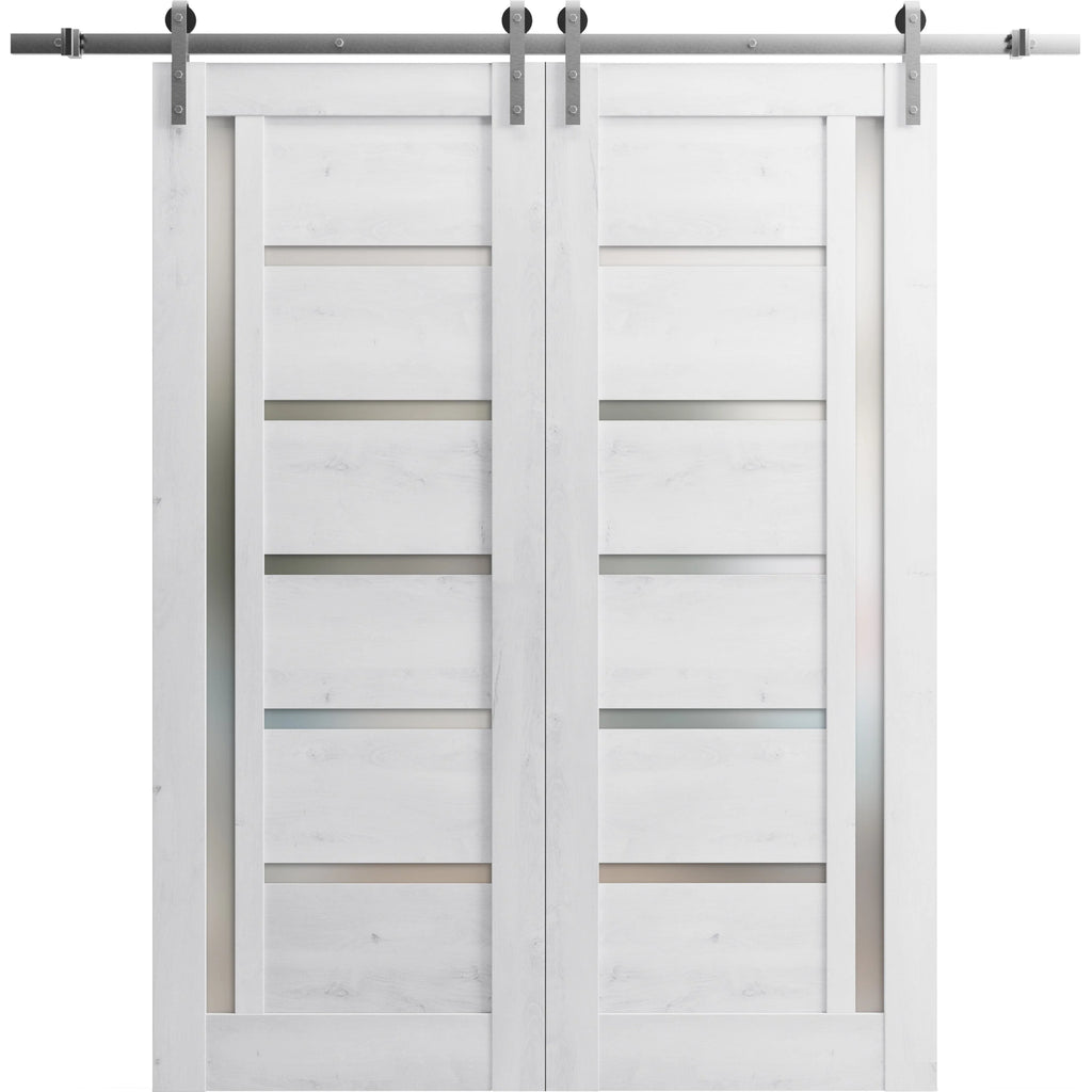 Double Barn Door 48 x 80 inches with Frosted Glass Q766486
